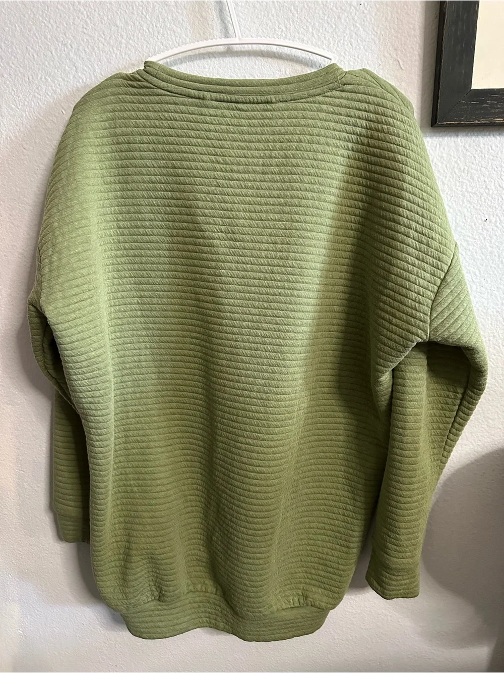 Nike Olive Green Quilted Crewneck Sweatshirt